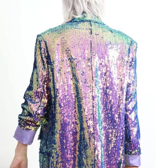 Purple and Blue Blazer Suit Jacket - Picture 9 of 12